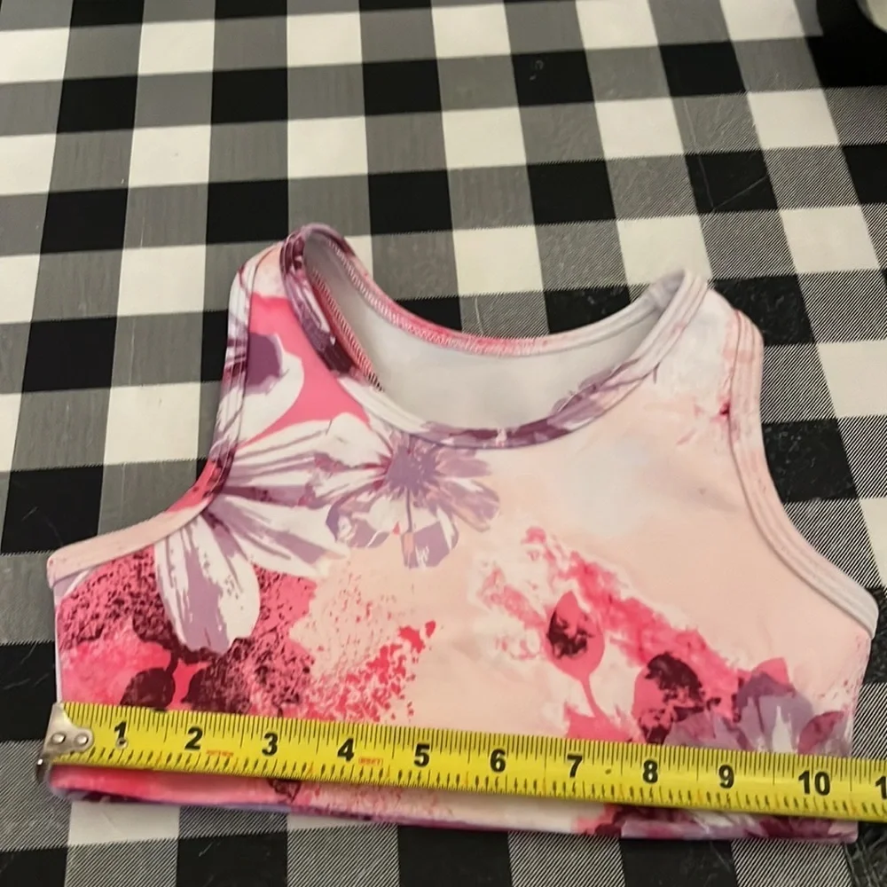 Justice Girl’s Pink Floral Sports Bra Top Size Small 7/8